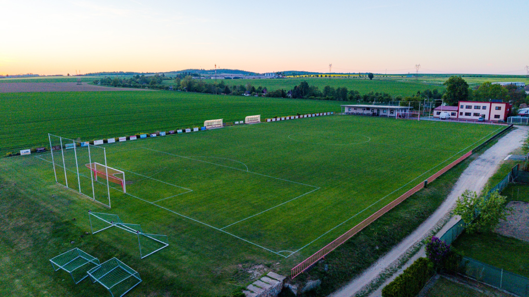 Letecký pohled na hřiště Hajduk Lipník